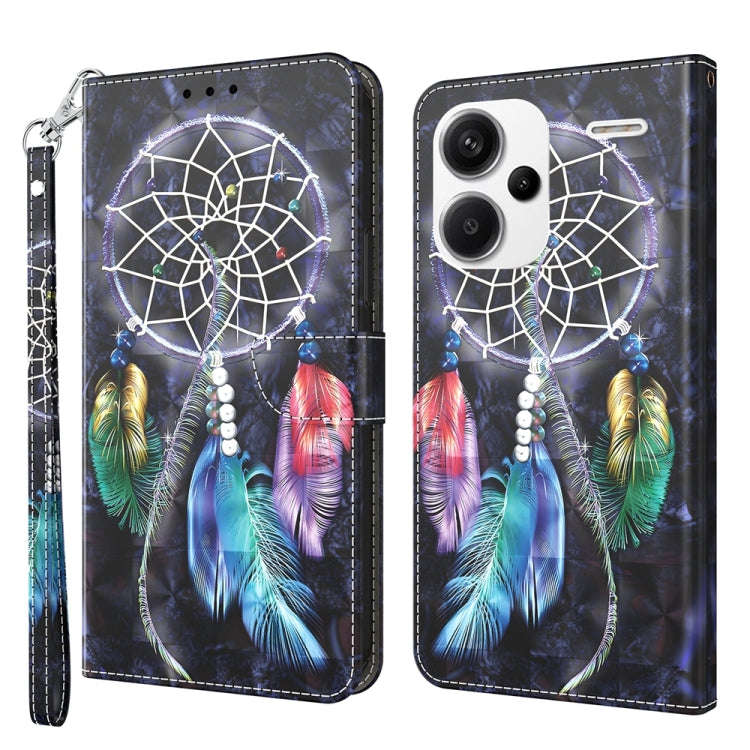 3D Painted Pattern Leather Phone Case, For Xiaomi Redmi Note 13 Pro+, For Xiaomi Redmi Note 13 Pr...