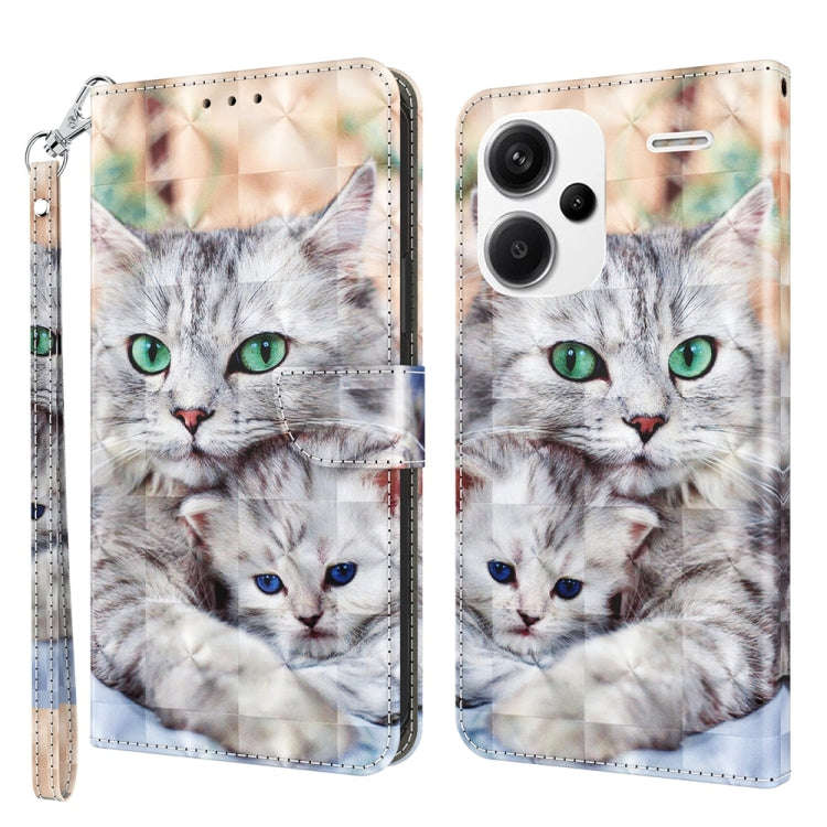 3D Painted Pattern Leather Phone Case, For Xiaomi Redmi Note 13 Pro+, For Xiaomi Redmi Note 13 Pr...