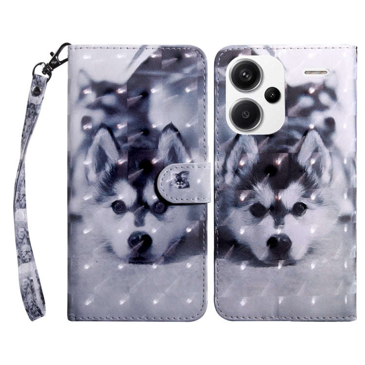 3D Painted Pattern Leather Phone Case, For Xiaomi Redmi Note 13 Pro+, For Xiaomi Redmi Note 13 Pr...