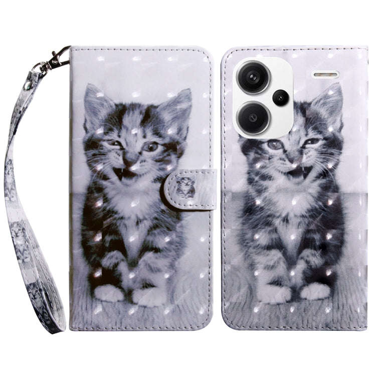 3D Painted Pattern Leather Phone Case, For Xiaomi Redmi Note 13 Pro+, For Xiaomi Redmi Note 13 Pr...