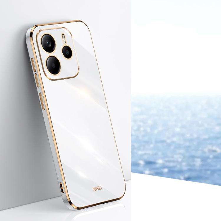 XINLI Straight Edge 6D Electroplate TPU Phone Case, For Redmi Note 14 4G 163.25mm, For Redmi Note...