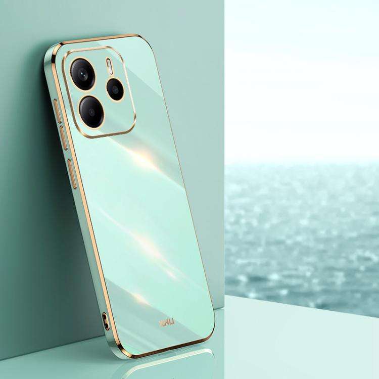 XINLI Straight Edge 6D Electroplate TPU Phone Case, For Redmi Note 14 4G 163.25mm, For Redmi Note...