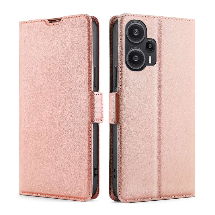 Ultra-thin Voltage Side Buckle Horizontal Flip Leather Phone Case, For Xiaomi Redmi Turbo 3 5G, F...