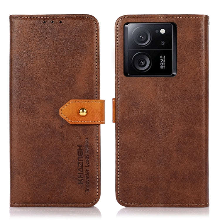 KHAZNEH Cowhide Texture Flip Leather Phone Case, For Xiaomi Redmi Note 13 5G Global, For Xiaomi R...