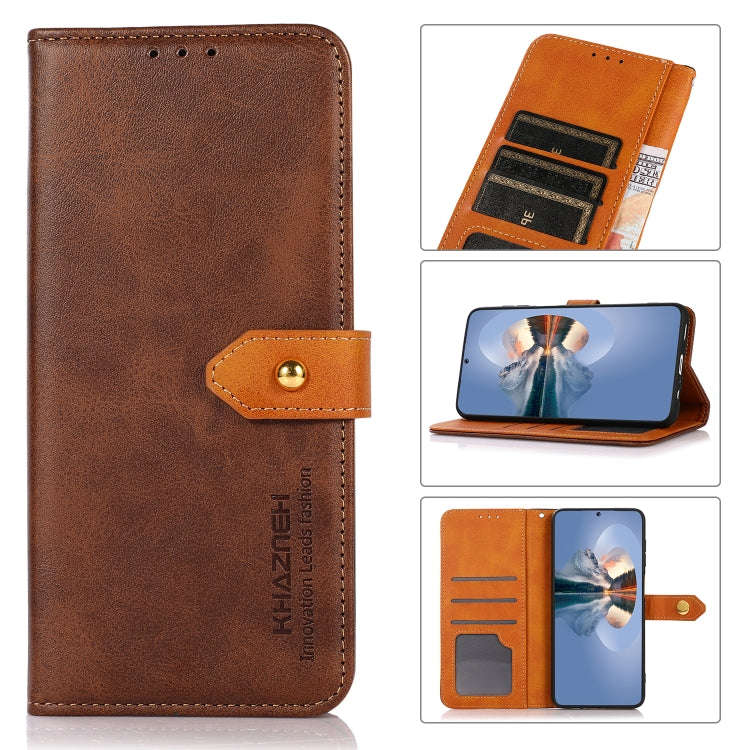 KHAZNEH Cowhide Texture Flip Leather Phone Case, For Xiaomi Poco F6 / Redmi Turbo 3, For Xiaomi P...