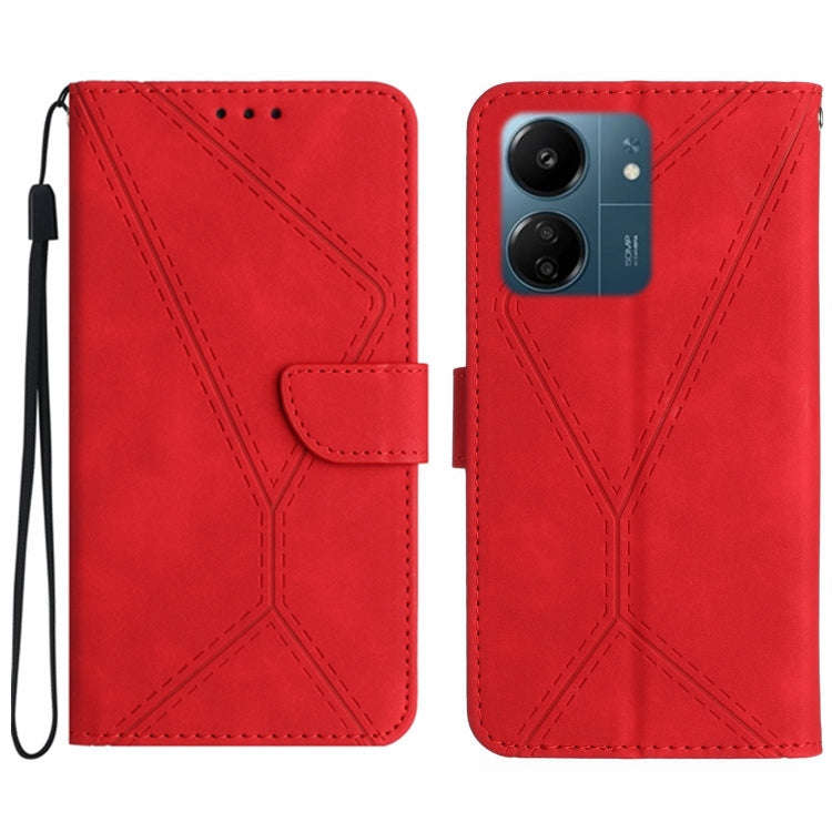 Stitching Embossed Leather Phone Case, For Xiaomi Redmi 13 4G Global / 5G Global, For Xiaomi Redm...