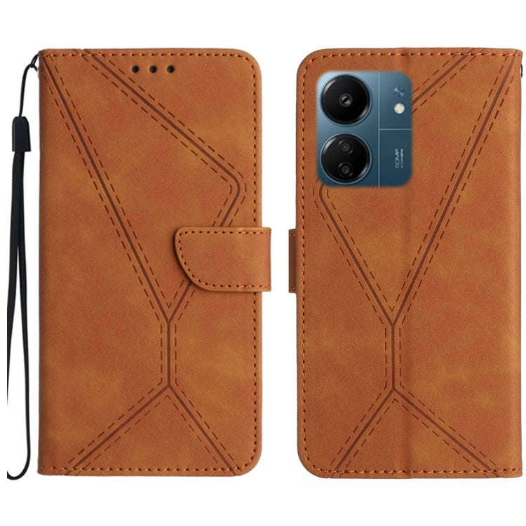 Stitching Embossed Leather Phone Case, For Xiaomi Redmi 13 4G Global / 5G Global, For Xiaomi Redm...