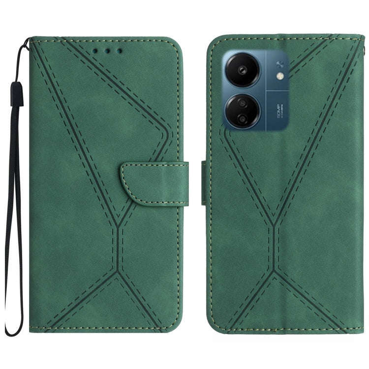 Stitching Embossed Leather Phone Case, For Xiaomi Redmi 13 4G Global / 5G Global, For Xiaomi Redm...