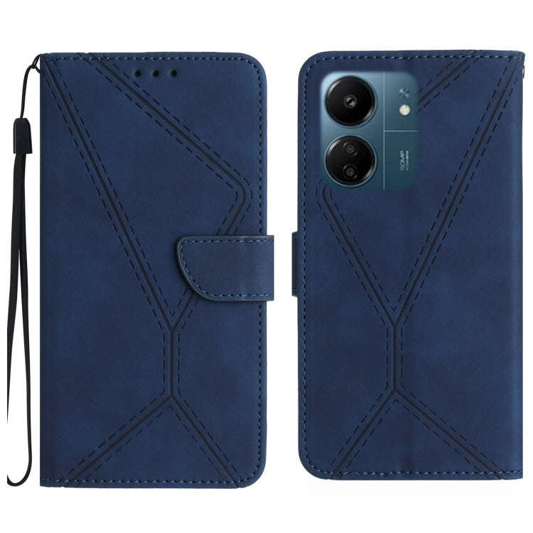 Stitching Embossed Leather Phone Case, For Xiaomi Redmi 13 4G Global / 5G Global, For Xiaomi Redm...