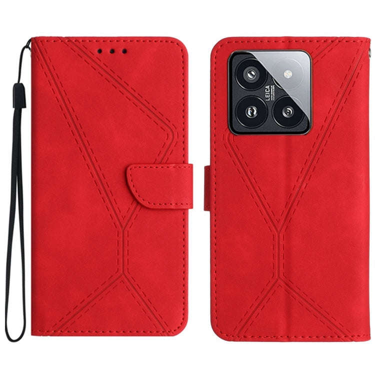 Stitching Embossed Leather Phone Case, For Xiaomi Redmi 13 4G Global / 5G Global, For Xiaomi Redm...