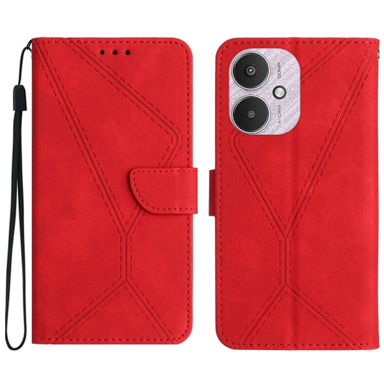 Stitching Embossed Leather Phone Case, For Xiaomi Redmi 13 4G Global / 5G Global, For Xiaomi Redm...