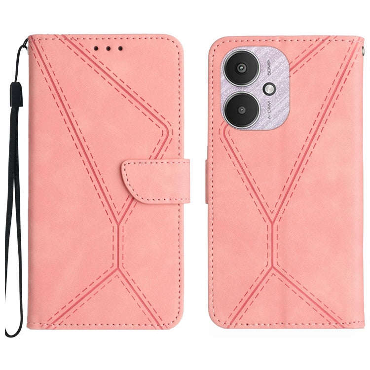 Stitching Embossed Leather Phone Case, For Xiaomi Redmi 13 4G Global / 5G Global, For Xiaomi Redm...