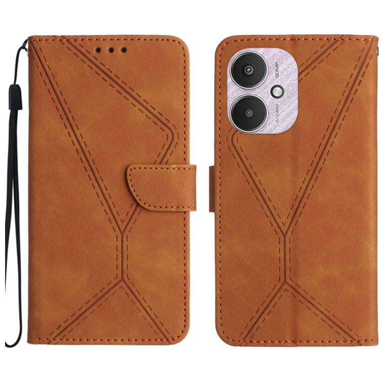 Stitching Embossed Leather Phone Case, For Xiaomi Redmi 13 4G Global / 5G Global, For Xiaomi Redm...