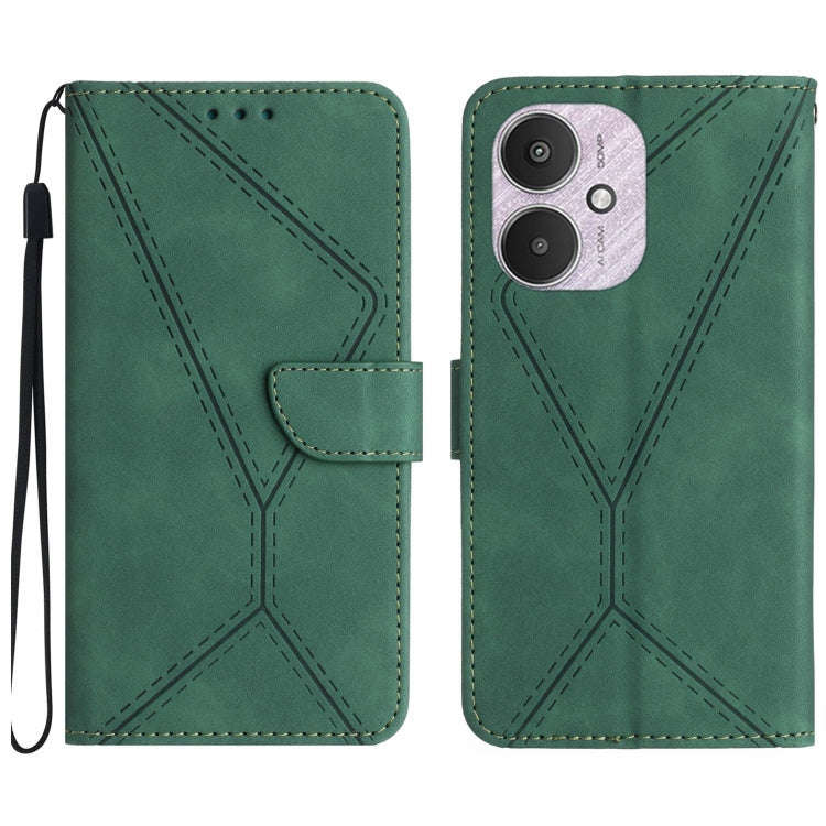 Stitching Embossed Leather Phone Case, For Xiaomi Redmi 13 4G Global / 5G Global, For Xiaomi Redm...