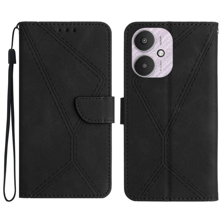 Stitching Embossed Leather Phone Case, For Xiaomi Redmi 13 4G Global / 5G Global, For Xiaomi Redm...