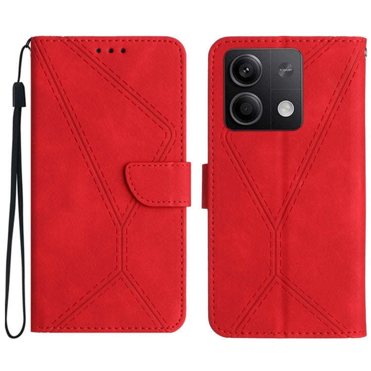 Stitching Embossed Leather Phone Case, For Xiaomi Redmi 13 4G Global / 5G Global, For Xiaomi Redm...
