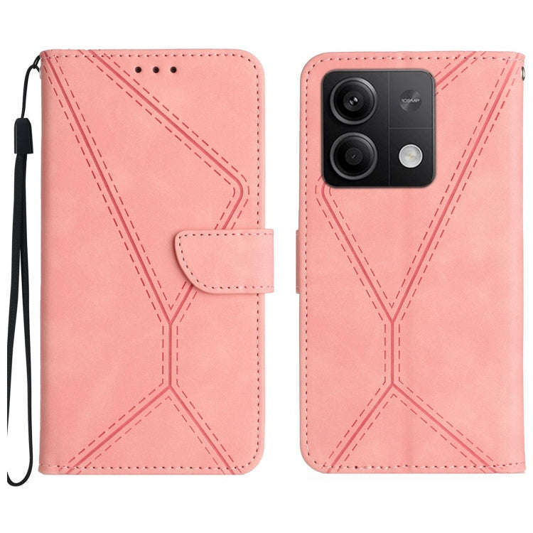 Stitching Embossed Leather Phone Case, For Xiaomi Redmi 13 4G Global / 5G Global, For Xiaomi Redm...