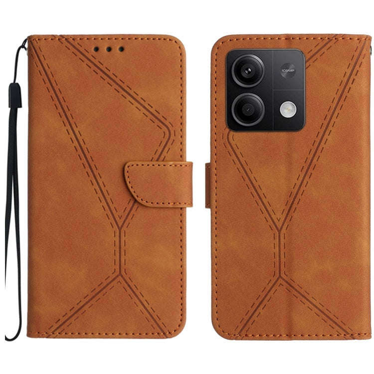 Stitching Embossed Leather Phone Case, For Xiaomi Redmi 13 4G Global / 5G Global, For Xiaomi Redm...