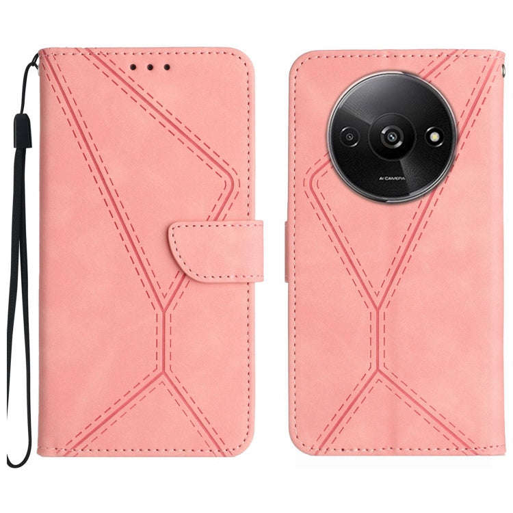Stitching Embossed Leather Phone Case, For Xiaomi Redmi 13 4G Global / 5G Global, For Xiaomi Redm...