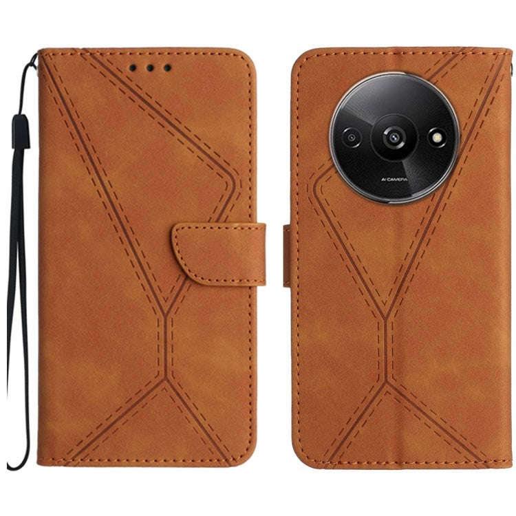Stitching Embossed Leather Phone Case, For Xiaomi Redmi 13 4G Global / 5G Global, For Xiaomi Redm...