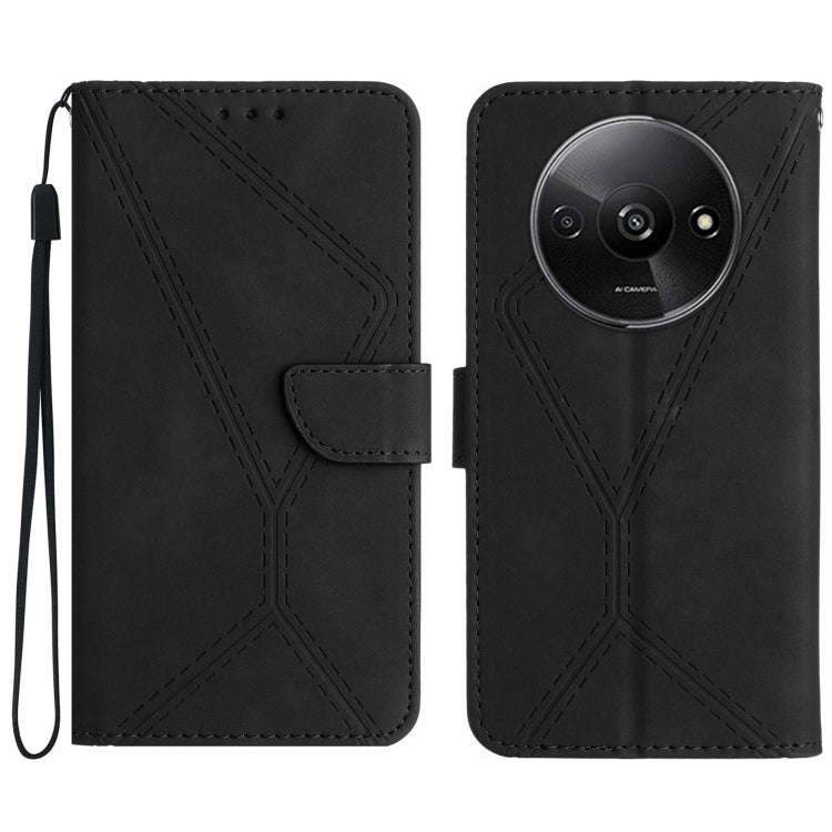 Stitching Embossed Leather Phone Case, For Xiaomi Redmi 13 4G Global / 5G Global, For Xiaomi Redm...