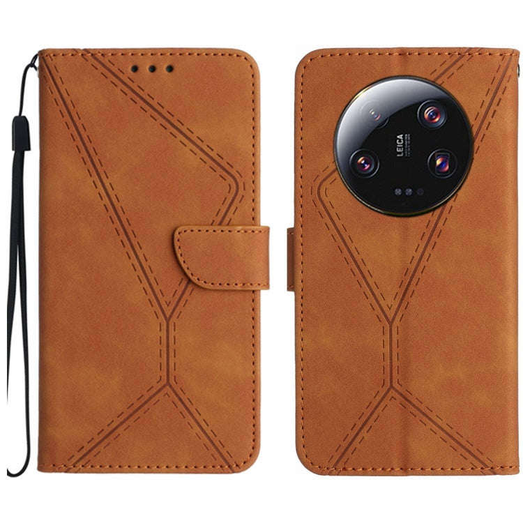 Stitching Embossed Leather Phone Case, For Xiaomi Redmi 13 4G Global / 5G Global, For Xiaomi Redm...