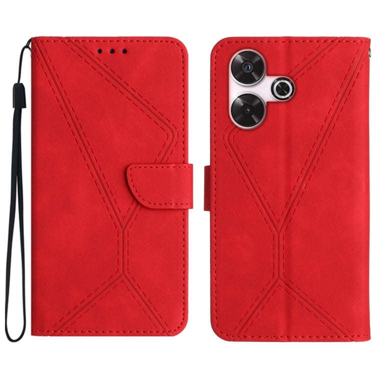 Stitching Embossed Leather Phone Case, For Xiaomi Redmi 13 4G Global / 5G Global, For Xiaomi Redm...