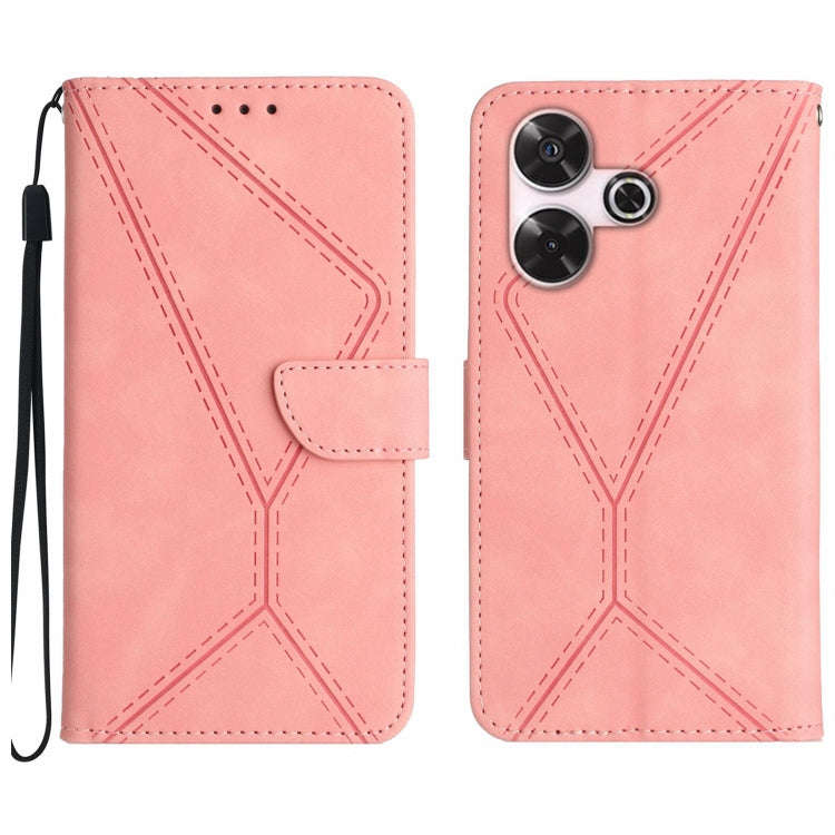 Stitching Embossed Leather Phone Case, For Xiaomi Redmi 13 4G Global / 5G Global, For Xiaomi Redm...