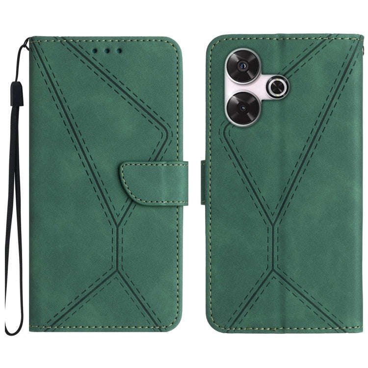 Stitching Embossed Leather Phone Case, For Xiaomi Redmi 13 4G Global / 5G Global, For Xiaomi Redm...