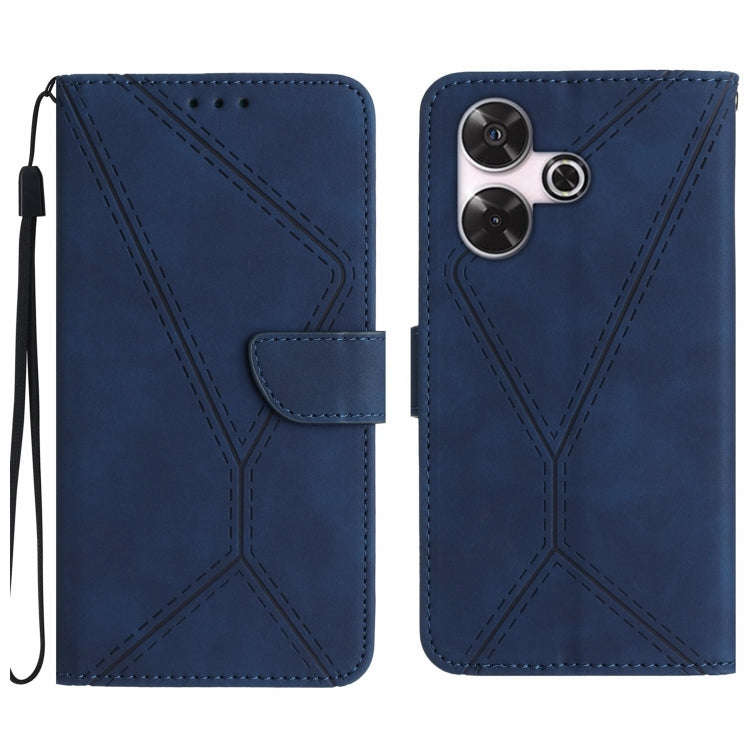 Stitching Embossed Leather Phone Case, For Xiaomi Redmi 13 4G Global / 5G Global, For Xiaomi Redm...