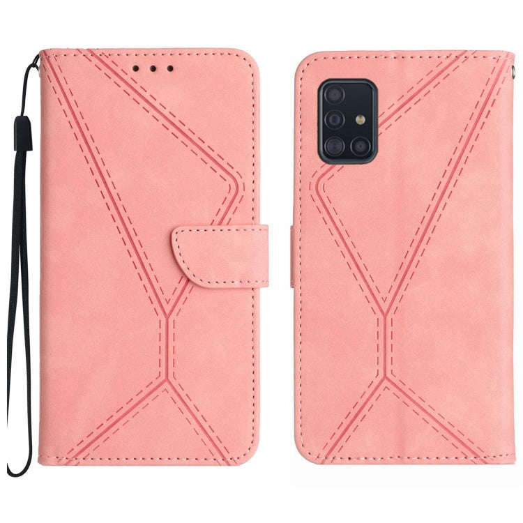 Stitching Embossed Leather Phone Case, For Samsung Galaxy A51 4G, For Samsung Galaxy A51 5G, For ...