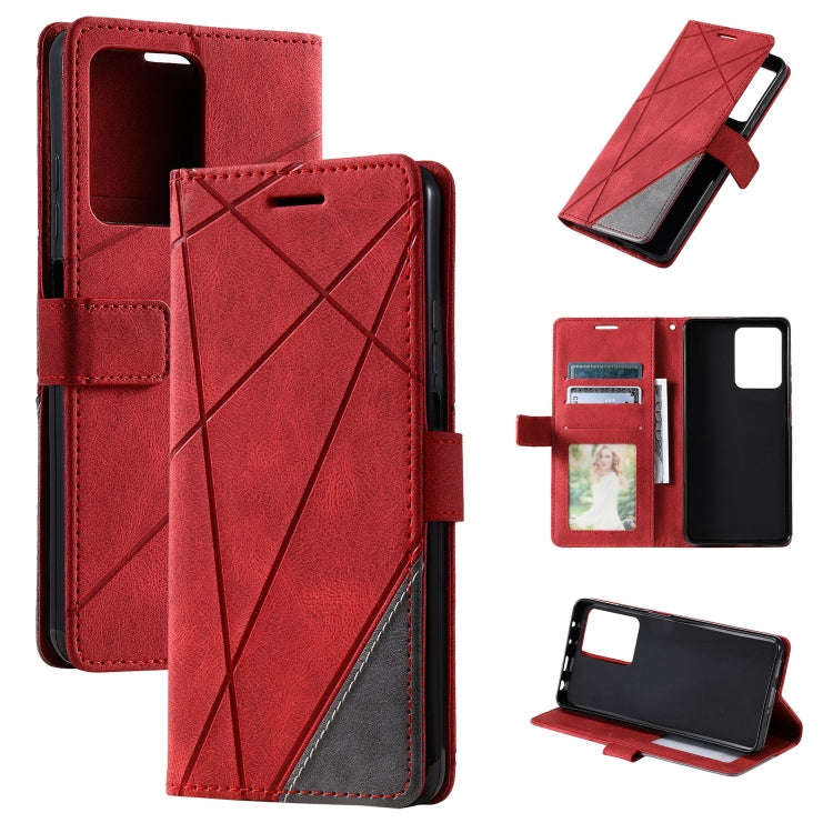 Skin Feel Splicing Leather Phone Case, For Redmi Note 12 Pro+, For Redmi Note 12 Pro 5G Global, F...