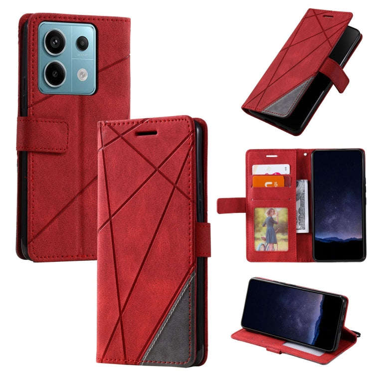 Skin Feel Splicing Leather Phone Case, For Xiaomi Redmi Note 13 Pro+, For Xiaomi Redmi Note 13 Pr...