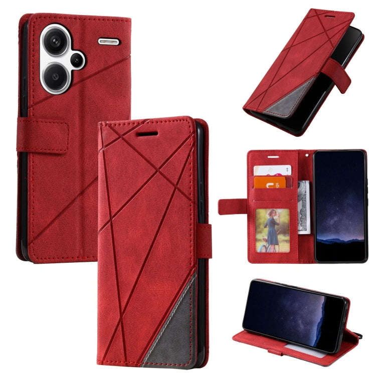 Skin Feel Splicing Leather Phone Case, For Xiaomi Redmi Note 13 Pro+, For Xiaomi Redmi Note 13 Pr...