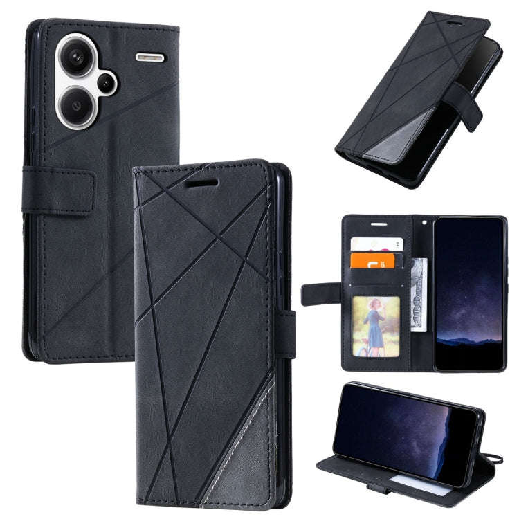 Skin Feel Splicing Leather Phone Case, For Xiaomi Redmi Note 13 Pro+, For Xiaomi Redmi Note 13 Pr...
