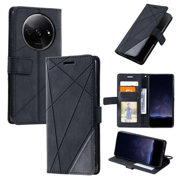 Skin Feel Splicing Leather Phone Case, For Xiaomi Redmi A3, For Xiaomi Redmi Note 13 Pro 4G, For ...