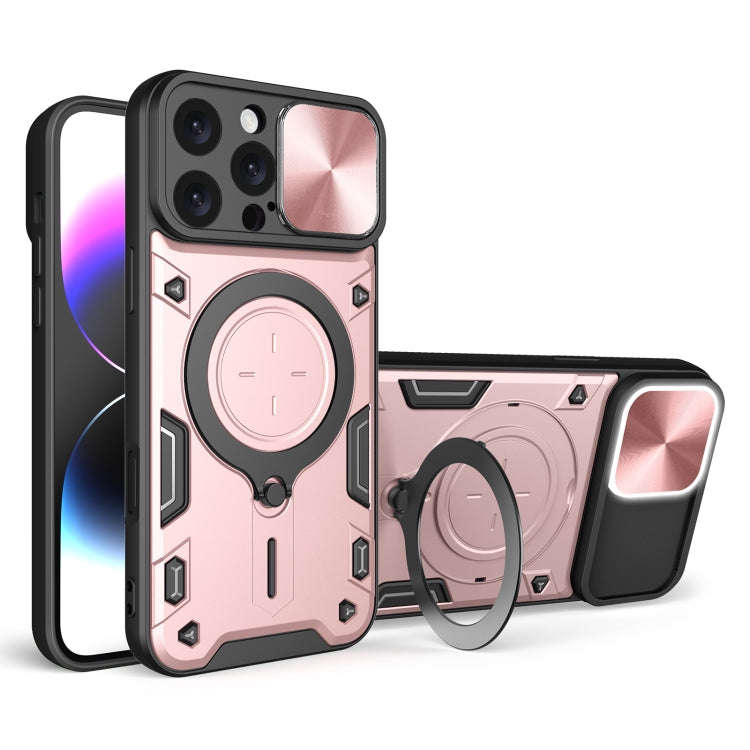 CD Texture Sliding Camshield Magnetic Holder Phone Case, For iPhone 18 Pro, For iPhone 18 Pro Max...