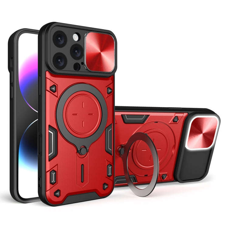CD Texture Sliding Camshield Magnetic Holder Phone Case, For iPhone 18 Pro, For iPhone 18 Pro Max...