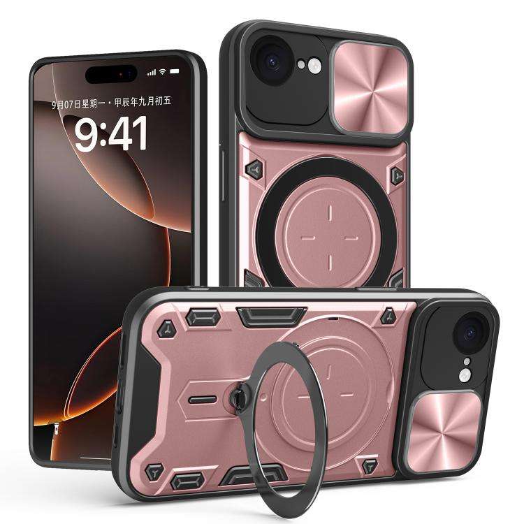 CD Texture Sliding Camshield Magnetic Holder Phone Case, For iPhone 18 Pro, For iPhone 18 Pro Max...