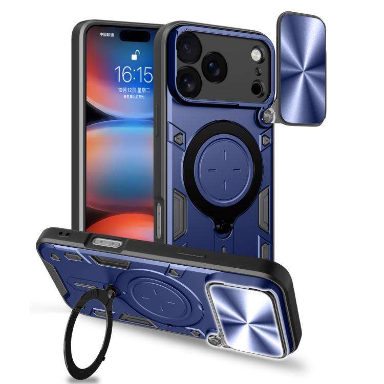 CD Texture Sliding Camshield Magnetic Holder Phone Case, For iPhone 18 Pro, For iPhone 18 Pro Max...