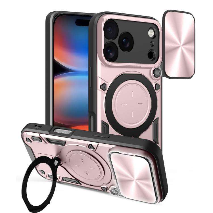 CD Texture Sliding Camshield Magnetic Holder Phone Case, For iPhone 18 Pro, For iPhone 18 Pro Max...