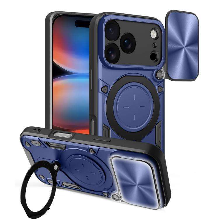 CD Texture Sliding Camshield Magnetic Holder Phone Case, For iPhone 18 Pro, For iPhone 18 Pro Max...