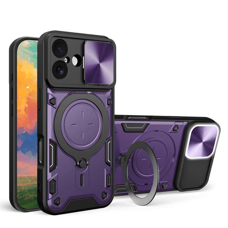 CD Texture Sliding Camshield Magnetic Holder Phone Case, For iPhone 18 Pro, For iPhone 18 Pro Max...