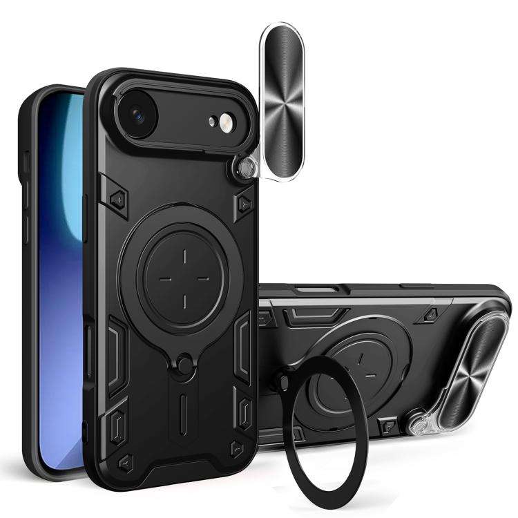 CD Texture Sliding Camshield Magnetic Holder Phone Case, For iPhone 18 Pro, For iPhone 18 Pro Max...