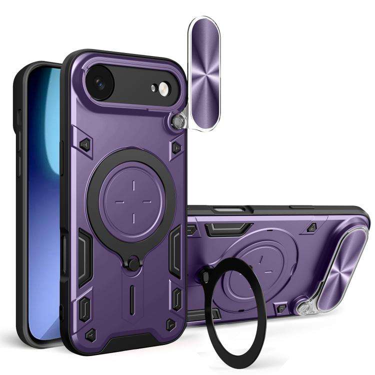 CD Texture Sliding Camshield Magnetic Holder Phone Case, For iPhone 18 Pro, For iPhone 18 Pro Max...