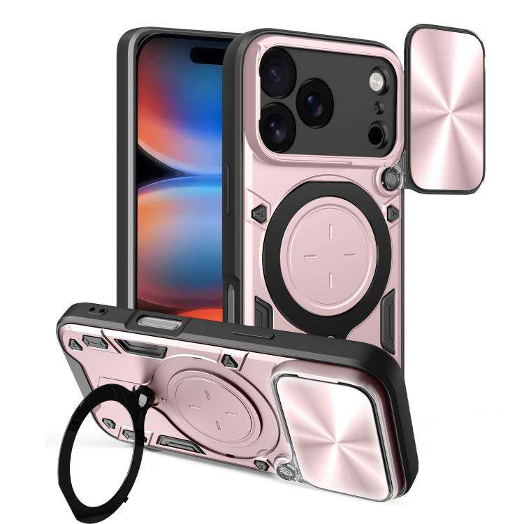 CD Texture Sliding Camshield Magnetic Holder Phone Case, For iPhone 18 Pro, For iPhone 18 Pro Max...