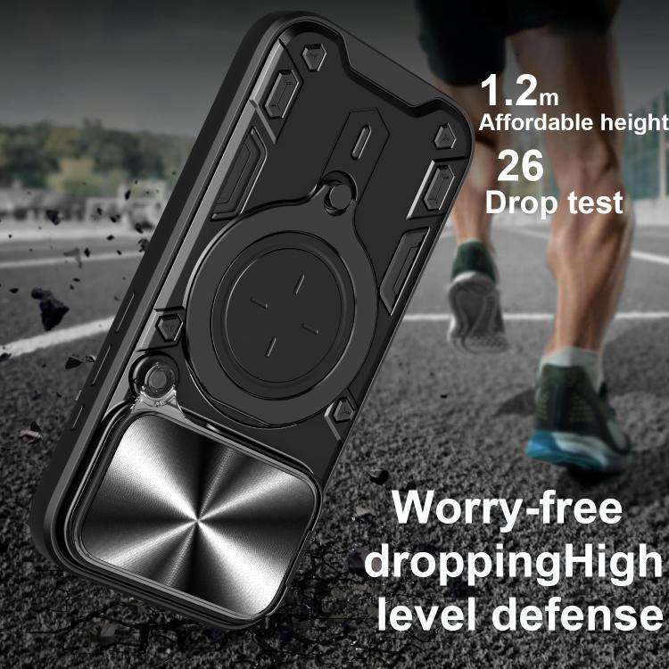 CD Texture Sliding Camshield Magnetic Holder Phone Case, For iPhone 18 Pro, For iPhone 18 Pro Max...