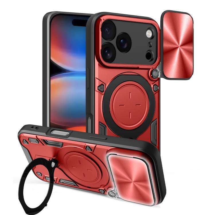 CD Texture Sliding Camshield Magnetic Holder Phone Case, For iPhone 18 Pro, For iPhone 18 Pro Max...