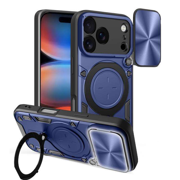 CD Texture Sliding Camshield Magnetic Holder Phone Case, For iPhone 18 Pro, For iPhone 18 Pro Max...
