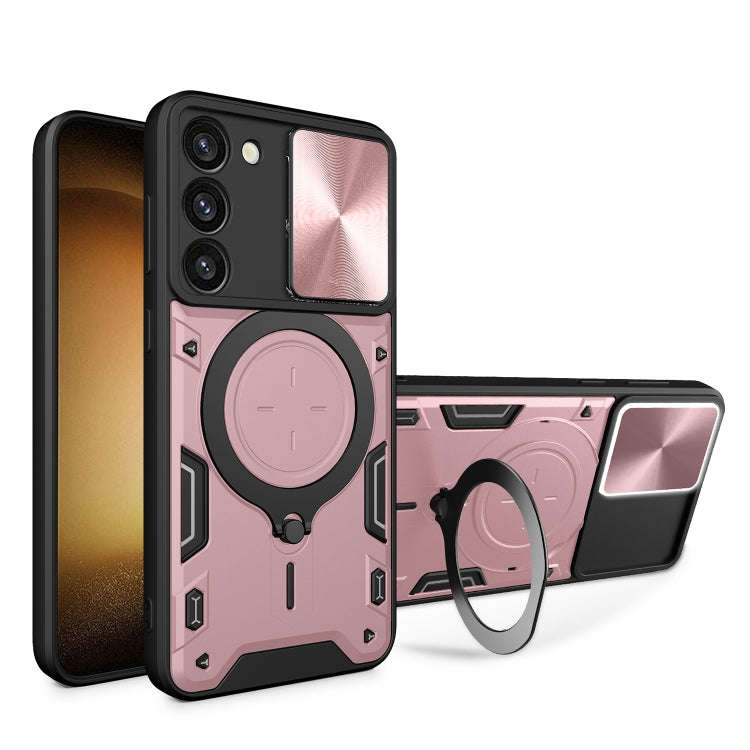 CD Texture Sliding Camshield Magnetic Holder Phone Case, For Samsung Galaxy S23+ 5G, For Samsung ...